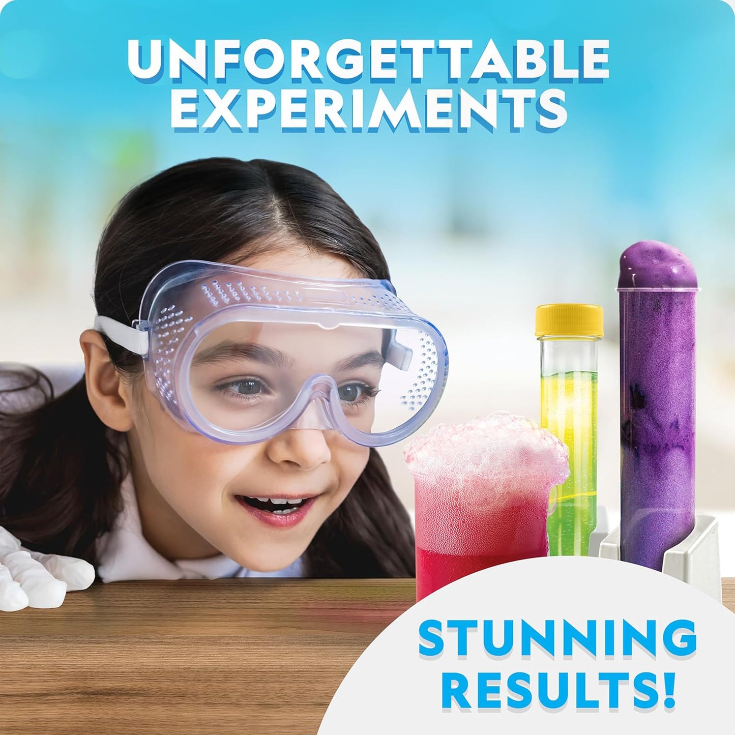 Stunning Chemistry Set - Mega Science Kit with 100+ Easy Experiments- Make a Volcano and Launch a Rocket, STEM Projects for Kids Ages 8-12, Science Toys (Amazon Exclusive)