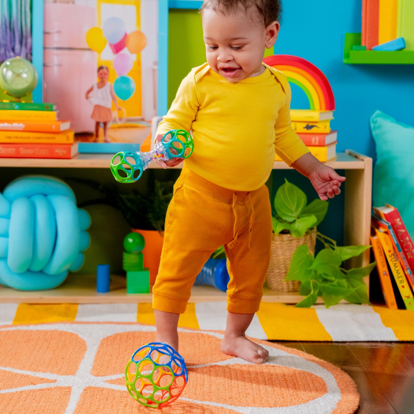 Bright Starts Oball Shaker Rattle Toy, Ages Newborn Plus