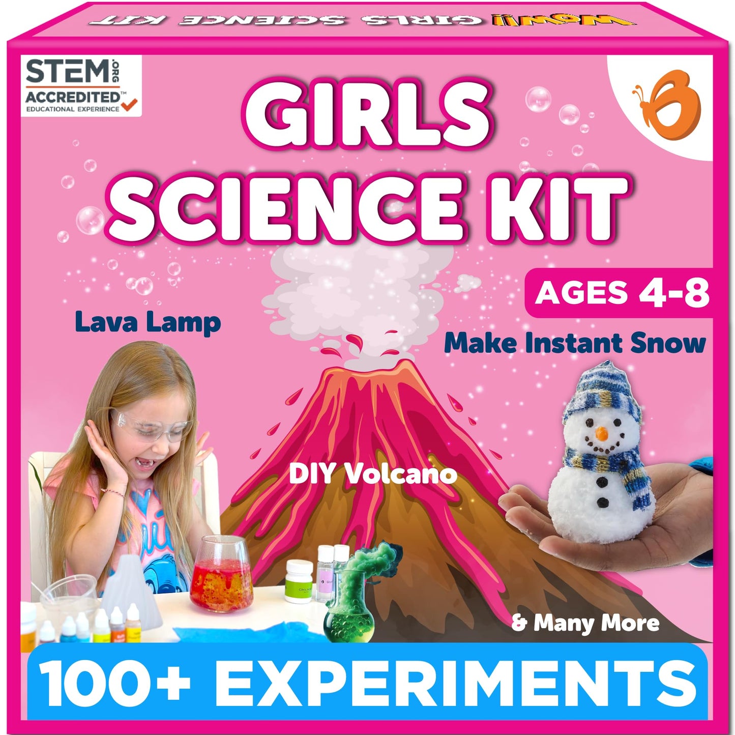 Butterfly EduFields 150+ Girls Science Kit for Kids 8-12 Ages 8 9 10 11 12 Years | Girls Science Experiments | Birthday for Girls | Girls Toys | Fun STEM Learning and Educational Toys