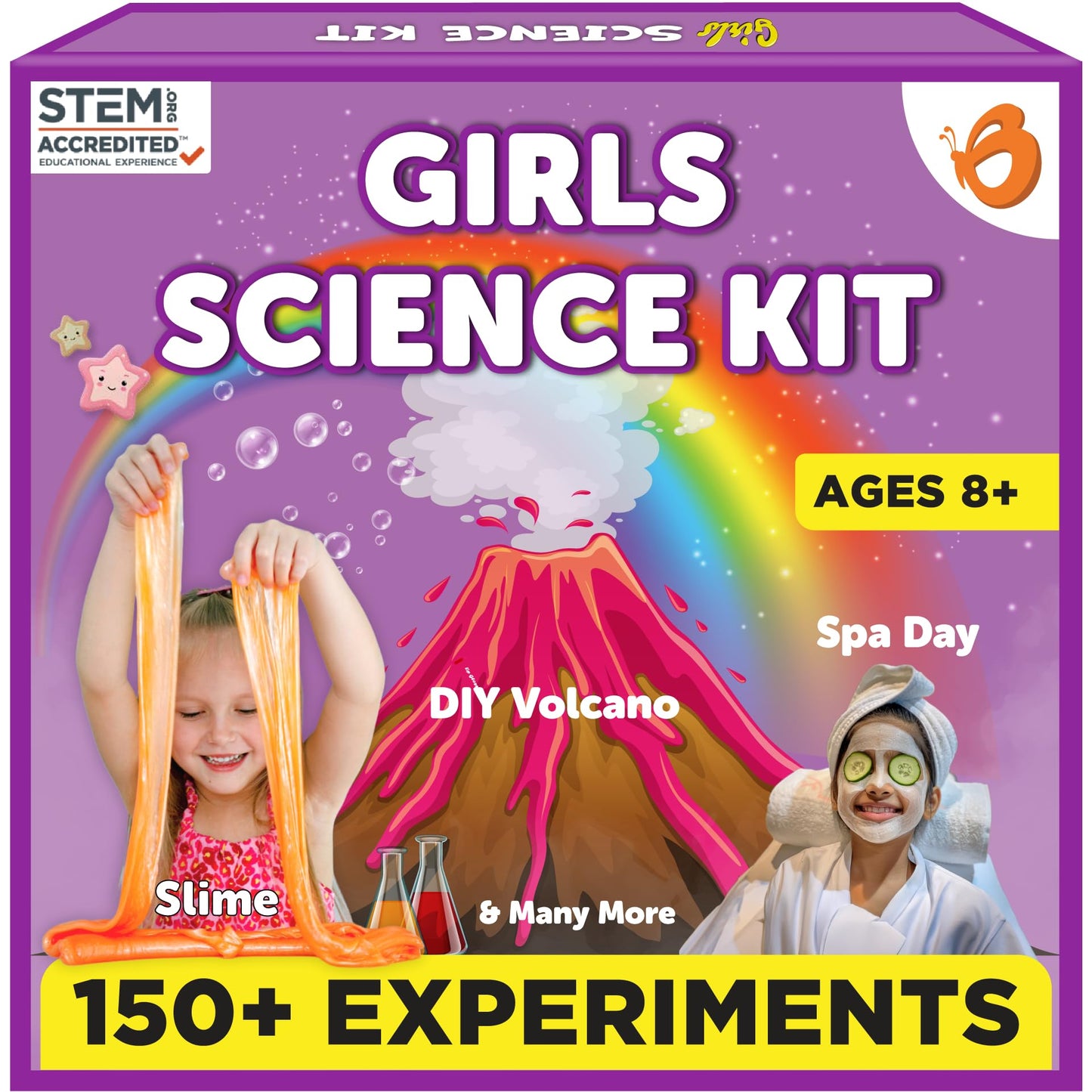 Butterfly EduFields 150+ Girls Science Kit for Kids 8-12 Ages 8 9 10 11 12 Years | Girls Science Experiments | Birthday for Girls | Girls Toys | Fun STEM Learning and Educational Toys