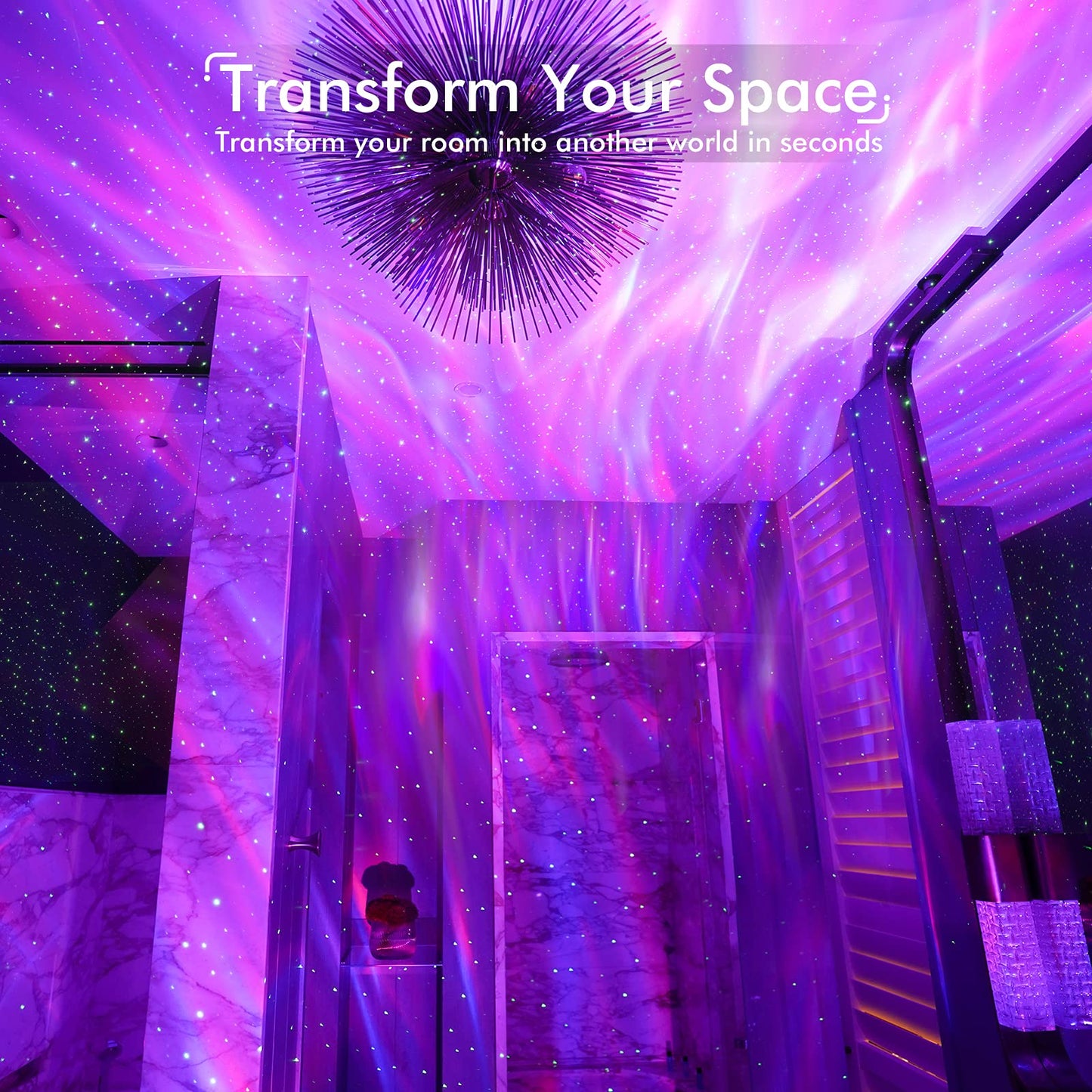 Rossetta Star Projector, Galaxy Projector for Bedroom, LED Night Light Aurora Projector with Bluetooth Speaker, White Noise, Timer and Remote, Room Decor, Gifts for Kids, Adults, Christmas, Birthday