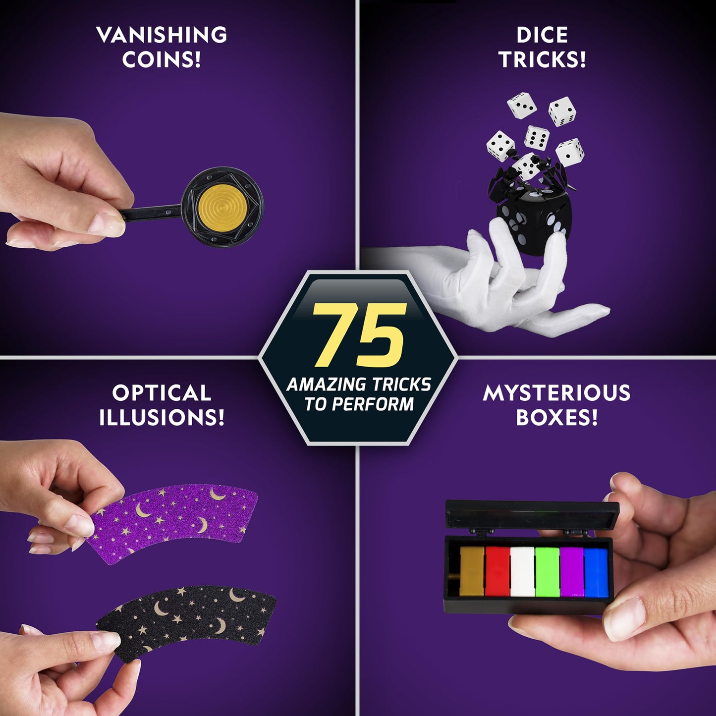 National Geographic Kids Magic Set - 45 Magic Tricks for Kids to Perform with Step-by-Step Video Instructions for Each Trick Provided by a Professional Magician, Toys for Boys and Girls