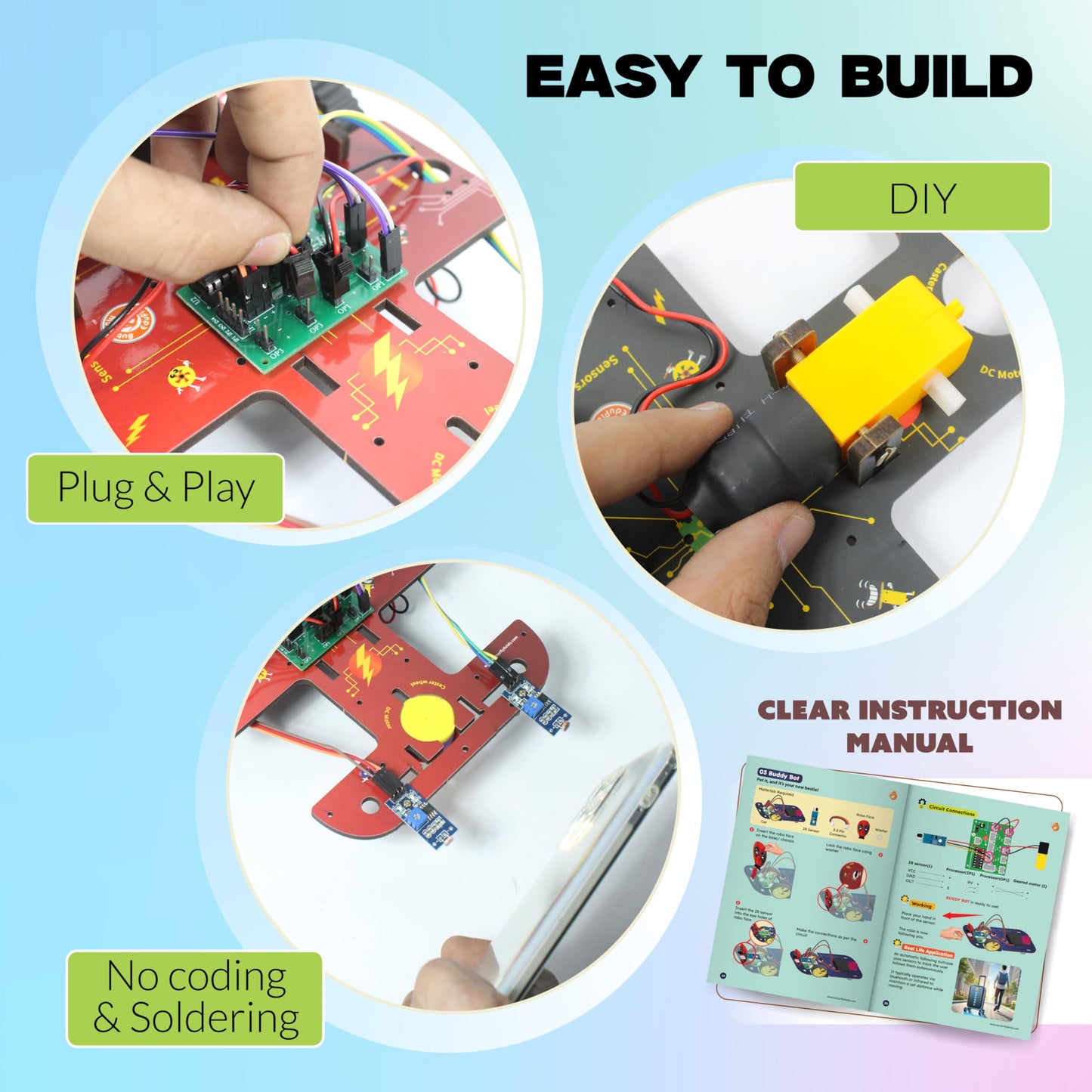 Butterfly Edufields 10in1 STEM Robotics Kit for Kids 8-12-14, Robot Kit for 8-10, Electronics for Kids 8-12, Engineering Kits for Kids Age 8-12, Science Kits for Kids Age 12-14, Circuit Board for Kids