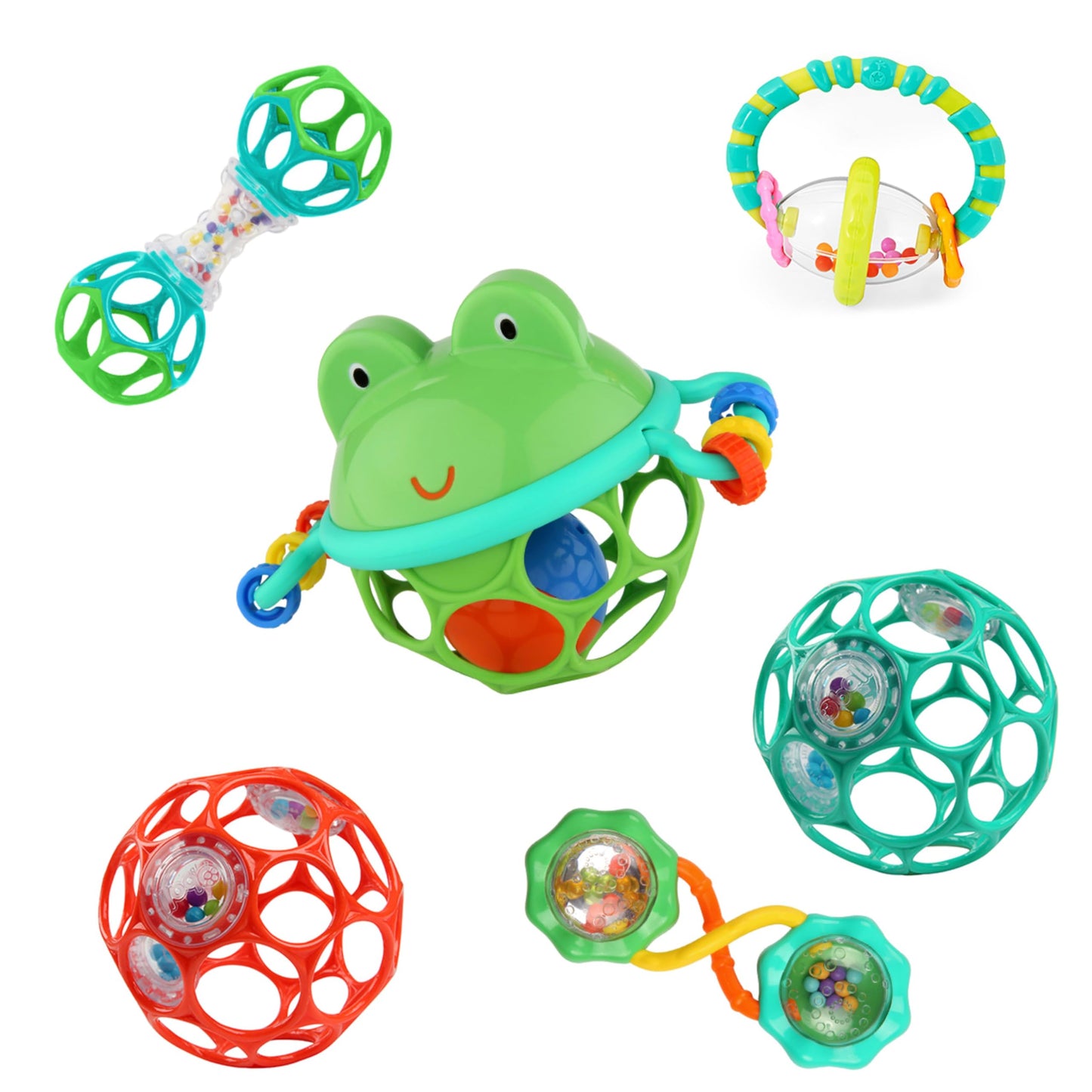 Bright Starts Oball Shaker Rattle Toy, Ages Newborn Plus