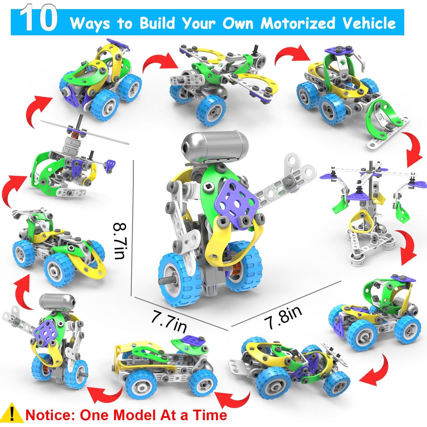 10 in 1 STEM Toys for 4 5 6 7 8+ Year Old Boy Girl Birthday Gifts Building Toys for Kids Ages 4-8 5-7 6-8 Educational Stem Activities for Boys 4-6 8-10 Construction Creative Games Holiday Idea Gift