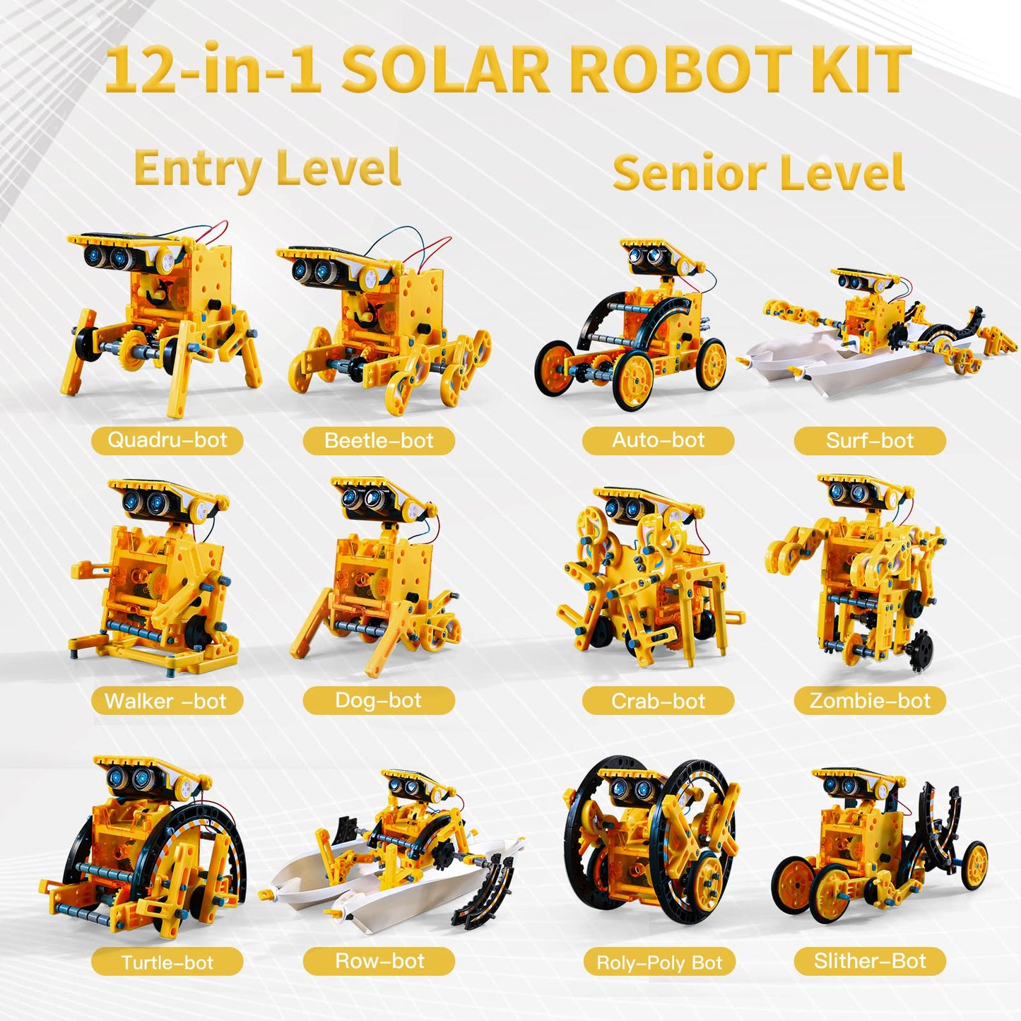 Lucky Doug Toys for Ages 8-13, 12-in-1 STEM Solar Robot Kit Toys Gifts for Kids 8 9 10 11 12 13 Years Old, Educational Building Science Experiment Set Birthday for Kids Boys Girls