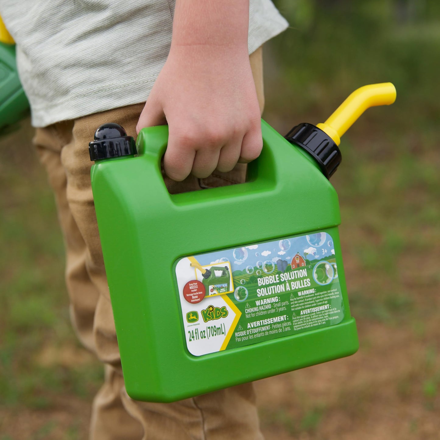John Deere Bubble Lawn Mower for Toddlers, Bubble Blowing Machines, Indoor and Outdoor Gardening Toy, Birthday, Party Favor for Preschool Girls and Boys, No Batteries Required, 2+