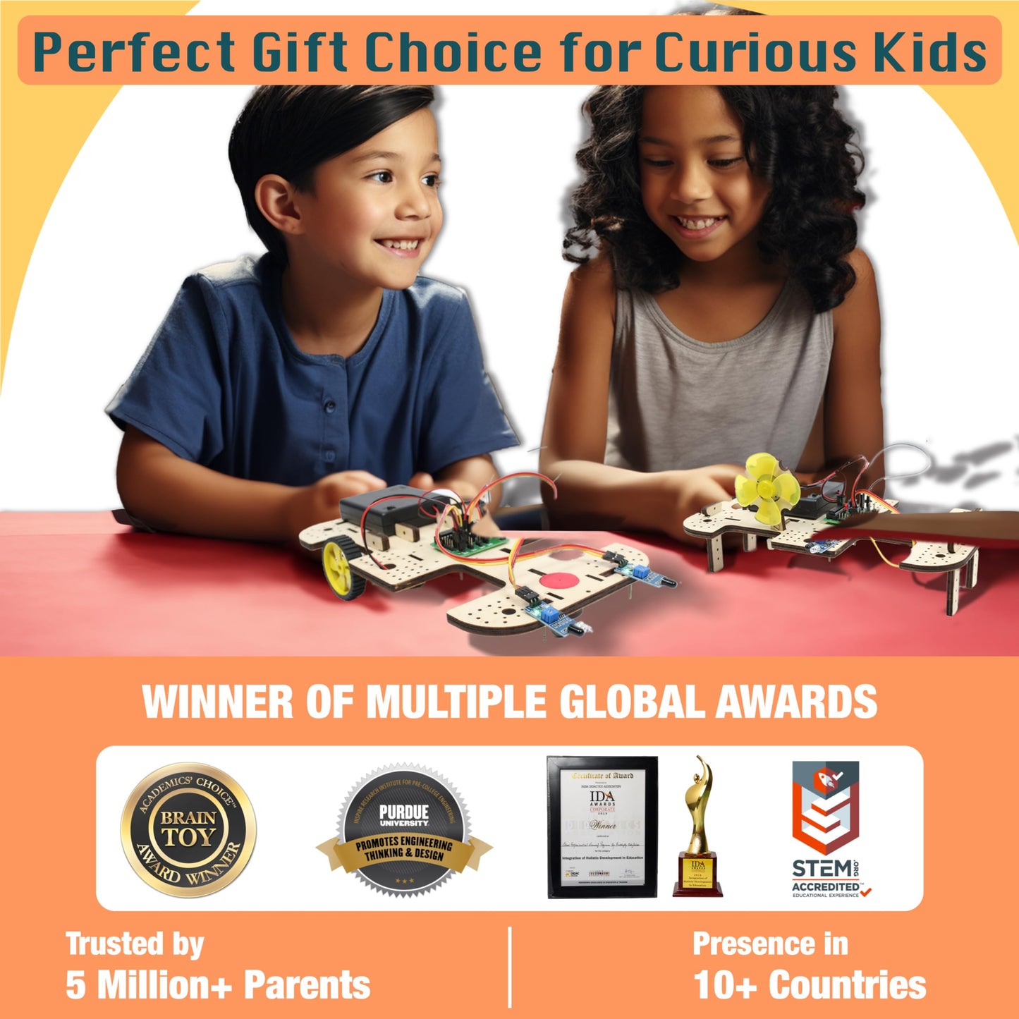 Butterfly Edufields 10in1 STEM Robotics Kit for Kids 8-12-14, Robot Kit for 8-10, Electronics for Kids 8-12, Engineering Kits for Kids Age 8-12, Science Kits for Kids Age 12-14, Circuit Board for Kids