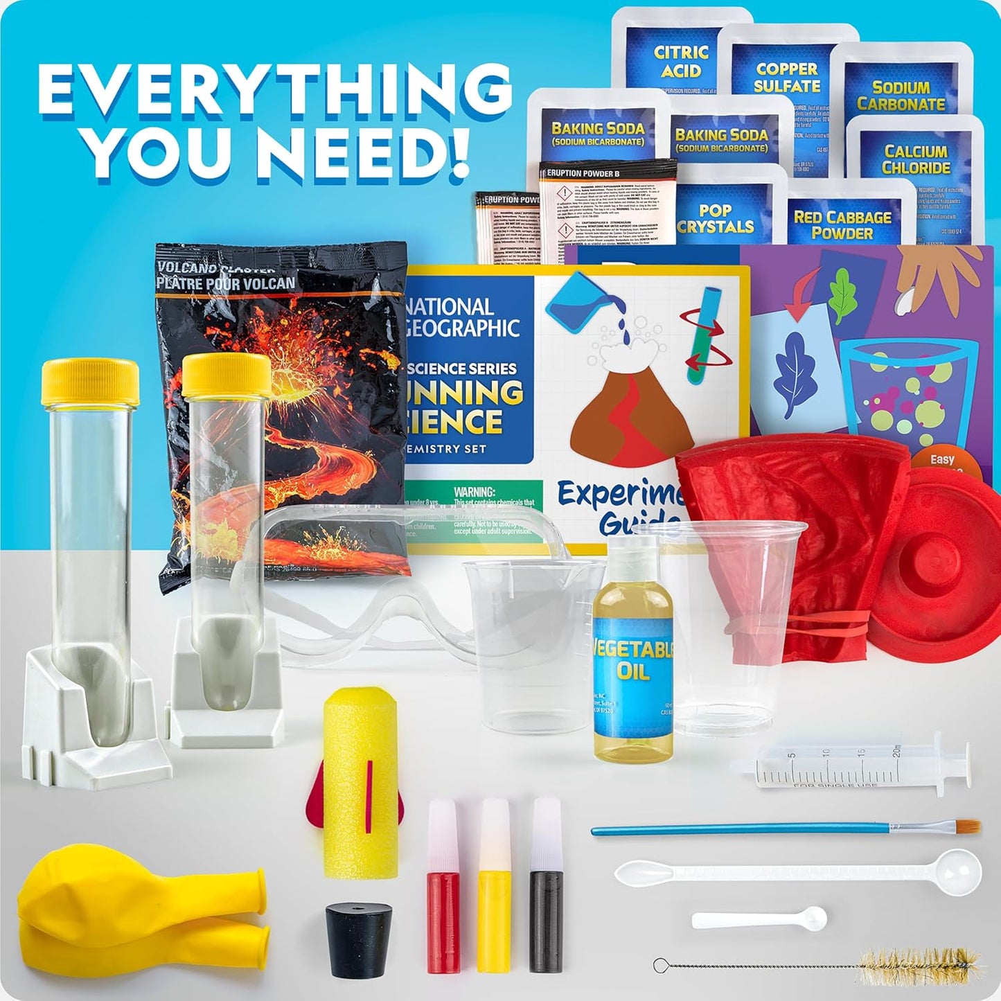 Stunning Chemistry Set - Mega Science Kit with 100+ Easy Experiments- Make a Volcano and Launch a Rocket, STEM Projects for Kids Ages 8-12, Science Toys (Amazon Exclusive)
