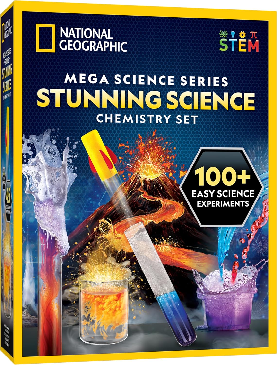 Stunning Chemistry Set - Mega Science Kit with 100+ Easy Experiments- Make a Volcano and Launch a Rocket, STEM Projects for Kids Ages 8-12, Science Toys (Amazon Exclusive)