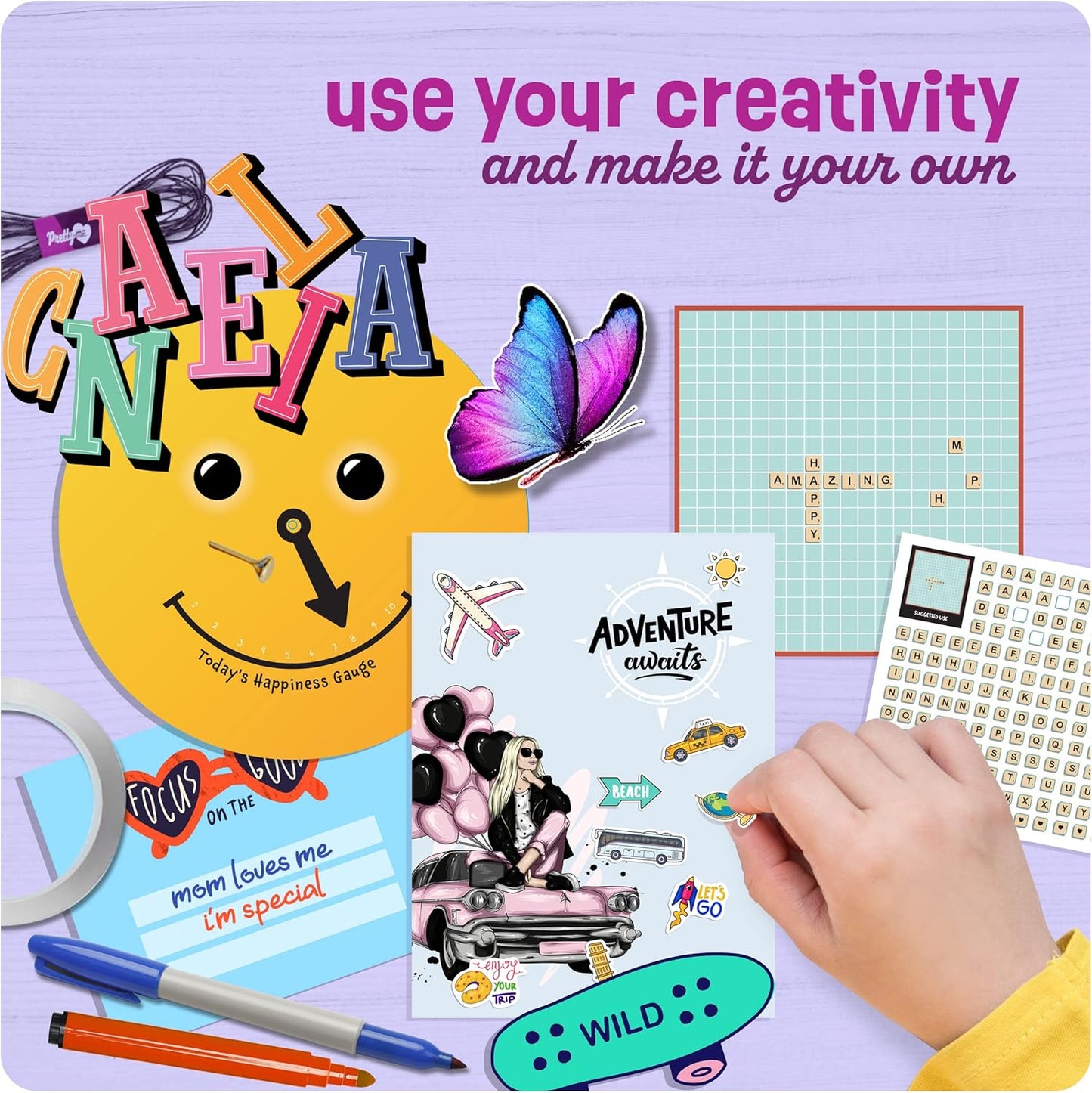 Wall Collage Kit for Teen & Tween Girls - Arts Craft Gift Ideas for Age 11, 12,13, 14, 15, 16 Year Old Girl - Birthday Gifts and Stuff for Teenage Bedroom Decor - Teens Creative Crafts Kits Teenager