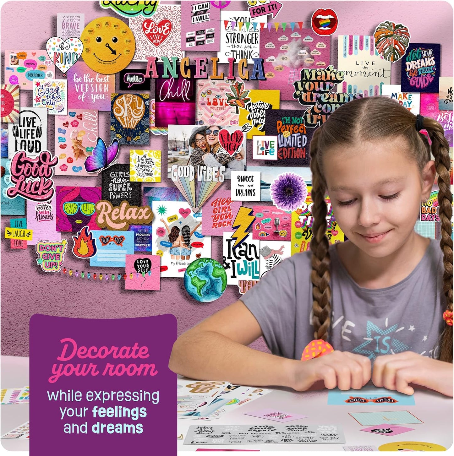 Wall Collage Kit for Teen & Tween Girls - Arts Craft Gift Ideas for Age 11, 12,13, 14, 15, 16 Year Old Girl - Birthday Gifts and Stuff for Teenage Bedroom Decor - Teens Creative Crafts Kits Teenager