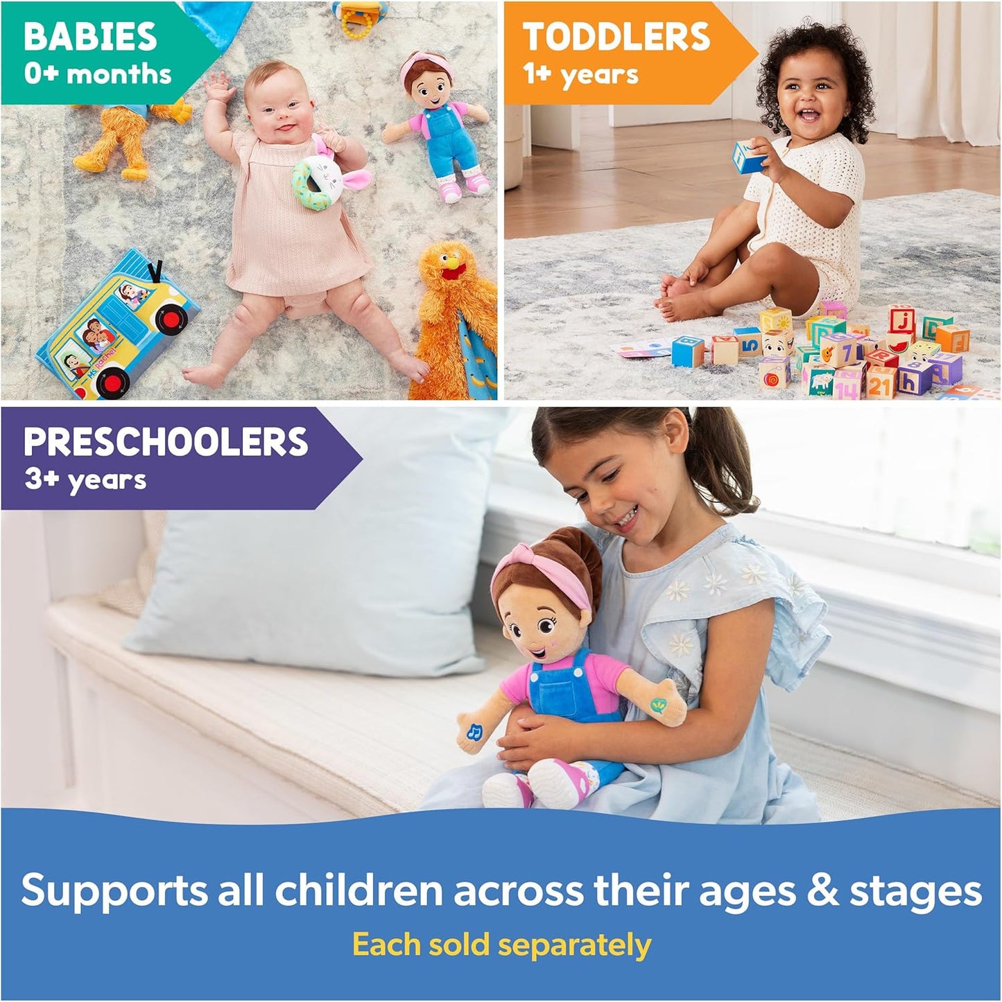 Ms. Rachel Official Speak & Sing Doll, 16” Tall Interactive Toy with 4 Songs & 16+ Phrases, Toddler Toys for Girls & Boys Ages 6 Months to 3+ Years