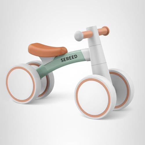 SEREED Baby Balance Bike for 1 Year Old Boys Girls 12-24 Month Toddler Balance Bike, 4 Wheels Toddler First Bike, First Birthday Gifts