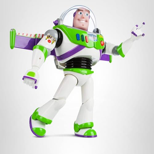 Disney Store Official Buzz Lightyear Interactive Talking Action Figure from Toy Story, Features 10+ English Phrases, Interacts with Other Figures and Toys