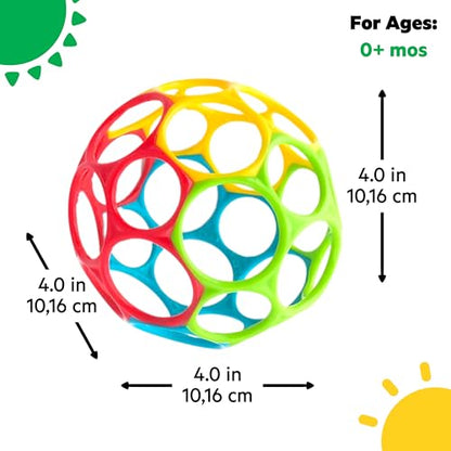 Bright Starts Oball Shaker Rattle Toy, Ages Newborn Plus