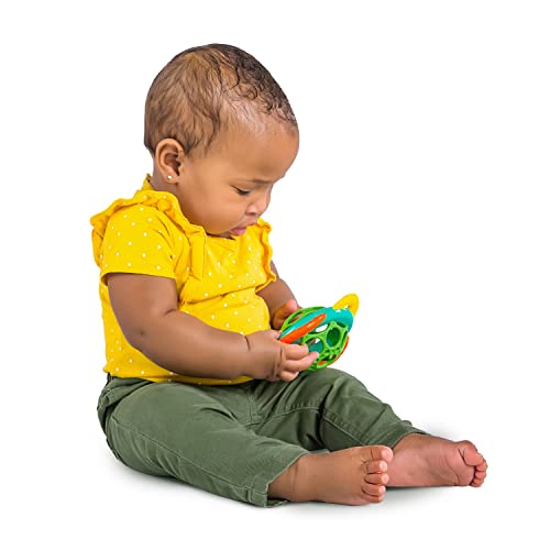 Bright Starts Grab & Spin Baby Rattle & BPA-Free Teether Toy, Ages 3 Months+