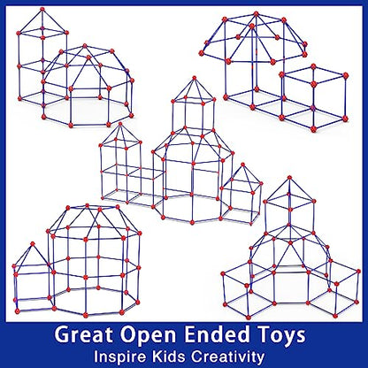V-Opitos 180 Pack Fort Building Kits for Kids Age 4, 5, 6, 7, 8+ Years Old, Creative STEM Building Toys for DIY Castles, Tunnels, Play Tent, Ideal Christmas, Birthday Gifts for Boys & Girls