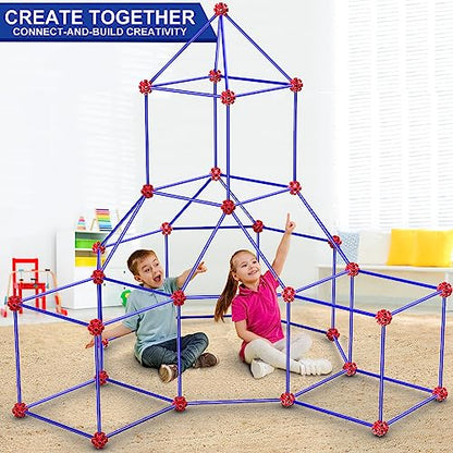 V-Opitos 180 Pack Fort Building Kits for Kids Age 4, 5, 6, 7, 8+ Years Old, Creative STEM Building Toys for DIY Castles, Tunnels, Play Tent, Ideal Christmas, Birthday Gifts for Boys & Girls