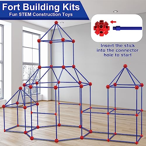 V-Opitos 180 Pack Fort Building Kits for Kids Age 4, 5, 6, 7, 8+ Years Old, Creative STEM Building Toys for DIY Castles, Tunnels, Play Tent, Ideal Christmas, Birthday Gifts for Boys & Girls
