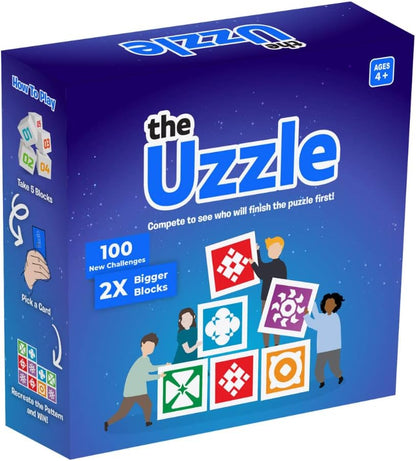 The Uzzle 3.0 Board Game, Family Board Games for Children & Adults, Block Puzzle Games for Ages 4+