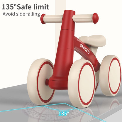 SEREED Baby Balance Bike for 1 Year Old Boys Girls 12-24 Month Toddler Balance Bike, 4 Wheels Toddler First Bike, First Birthday Gifts