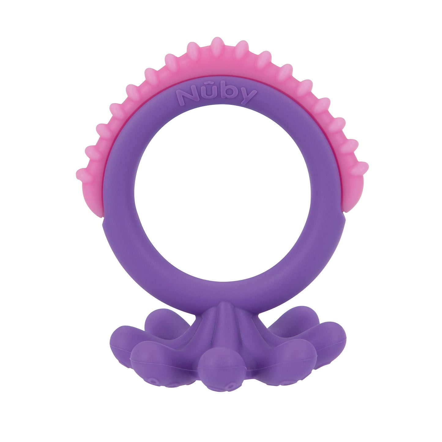 Nuby Geo Zoos Massaging Teether - Baby Teething Toy - Soft Easy Grip - 3+ Months - Elephant