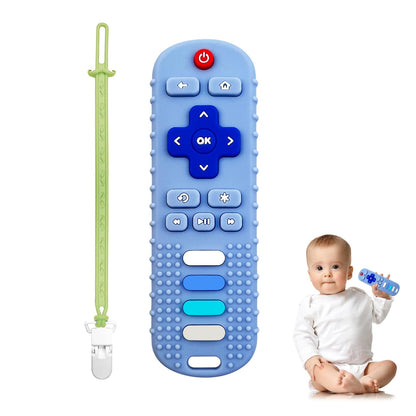 YAPROMO Baby Teething Toys,Reomte Teether Toys, Silicone Chew Toy for Babies 18+ Months, Remote Control Shape Teething Toys, Early Educational Toy BPA Free & Refrigerator Safe (Black02 & Pink01)