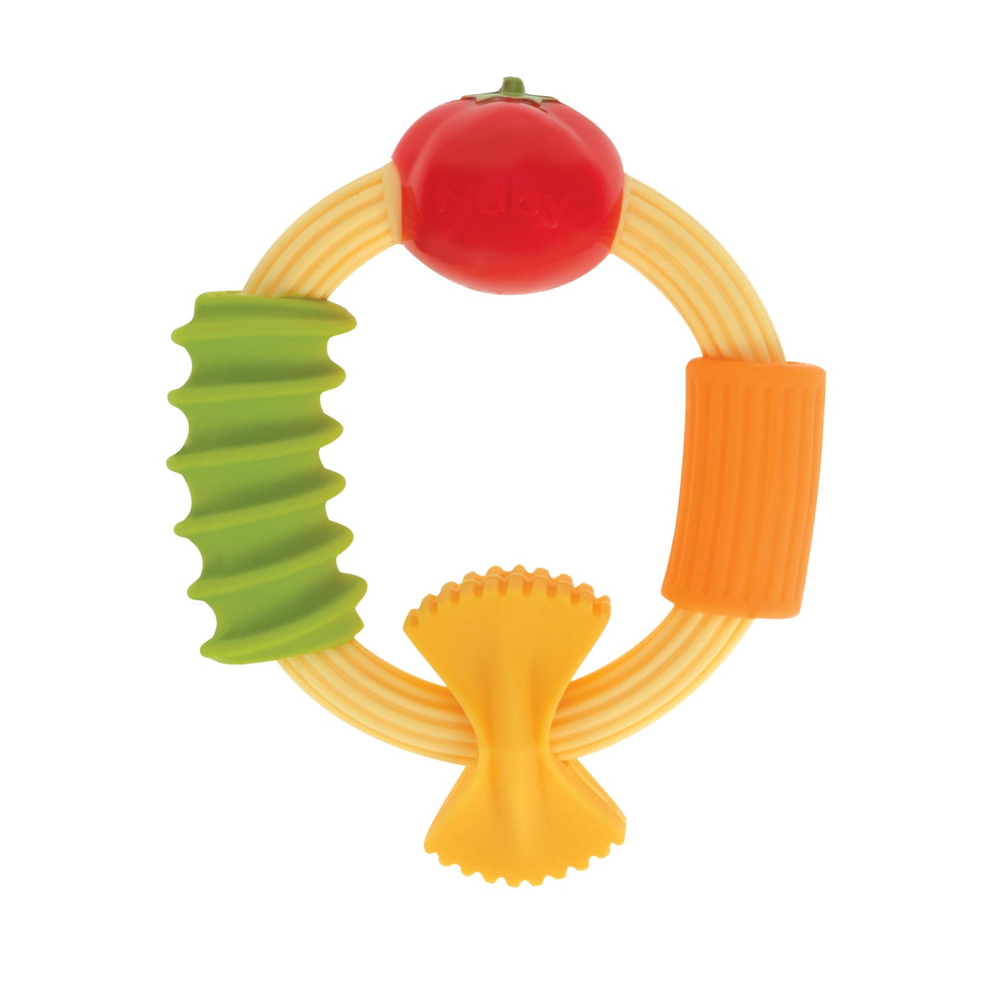 Nuby Silicone Carrot Tube Teether - Baby Teething Toy - Massaging Bristles for Sore Gums - 3+ Months