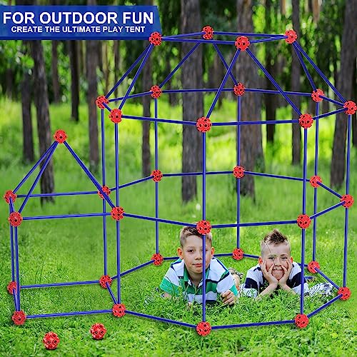 V-Opitos 180 Pack Fort Building Kits for Kids Age 4, 5, 6, 7, 8+ Years Old, Creative STEM Building Toys for DIY Castles, Tunnels, Play Tent, Ideal Christmas, Birthday Gifts for Boys & Girls