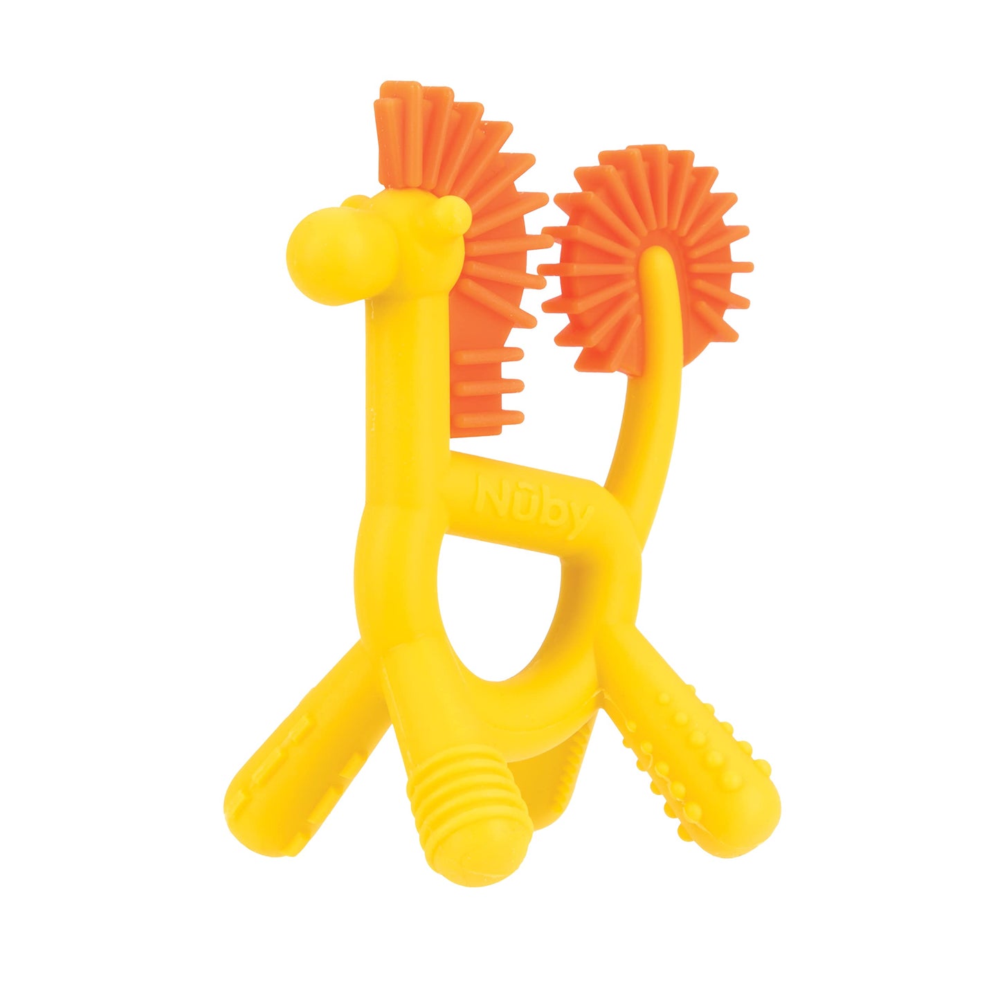 Nuby Geo Zoos Massaging Teether - Baby Teething Toy - Soft Easy Grip - 3+ Months - Elephant