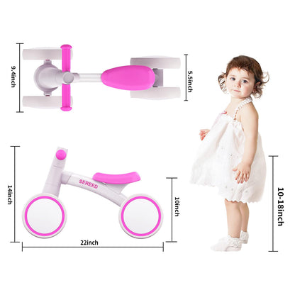 SEREED Baby Balance Bike for 1 Year Old Boys Girls 12-24 Month Toddler Balance Bike, 4 Wheels Toddler First Bike, First Birthday Gifts