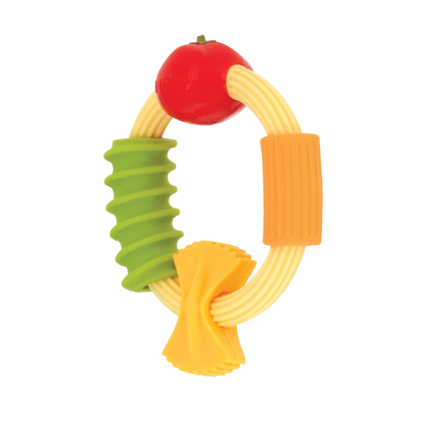 Nuby Silicone Carrot Tube Teether - Baby Teething Toy - Massaging Bristles for Sore Gums - 3+ Months