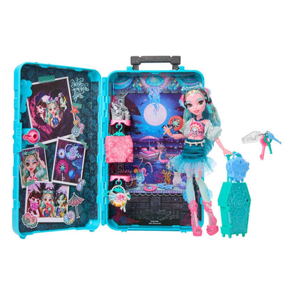 Monster High Skulltimate Secrets Draculaura Doll and Accessories Set, Destination: Gore-geous Oasis with Suitcase and 19+ Surprises Like Clothes