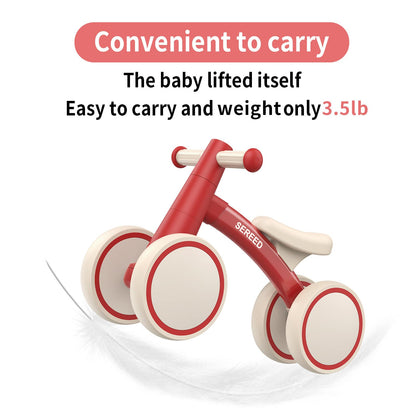 SEREED Baby Balance Bike for 1 Year Old Boys Girls 12-24 Month Toddler Balance Bike, 4 Wheels Toddler First Bike, First Birthday Gifts