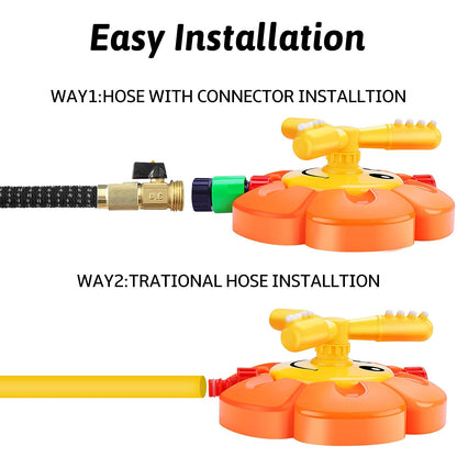 Water Sprinkler for Kids Toddlers Sprinklers with Roating Spray Nozzles Attaches Garden Water Hose Outdoor Play Outside Toys 1-3 2-4 Summer Backyard Lawn Game Yard Water Toy for Kids 3-5 4-8 Boy Girl
