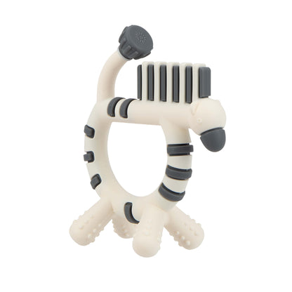 Nuby Geo Zoos Massaging Teether - Baby Teething Toy - Soft Easy Grip - 3+ Months - Elephant