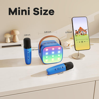 Karaoke Machine for Kids, Portable Mini Speaker with 2 Wireless Microphones, TOP Kids Gifts for Girls Ages 3, 4, 5, 6, 7, 8, 9, 10, 11, 12 +Years Old, 4-12th Christmas Birthday Toy Party (Purple)