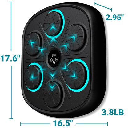 2025 New Model Smart Music Boxing Machine for Adults and Kids, Training Machine with LED Electronic Wall Mounted, Home Indoor Workout Equipment with Premium Boxing Gloves