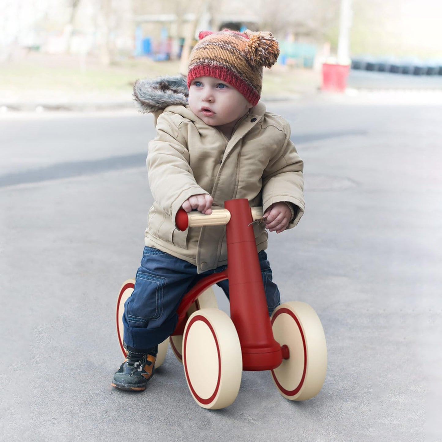 SEREED Baby Balance Bike for 1 Year Old Boys Girls 12-24 Month Toddler Balance Bike, 4 Wheels Toddler First Bike, First Birthday Gifts