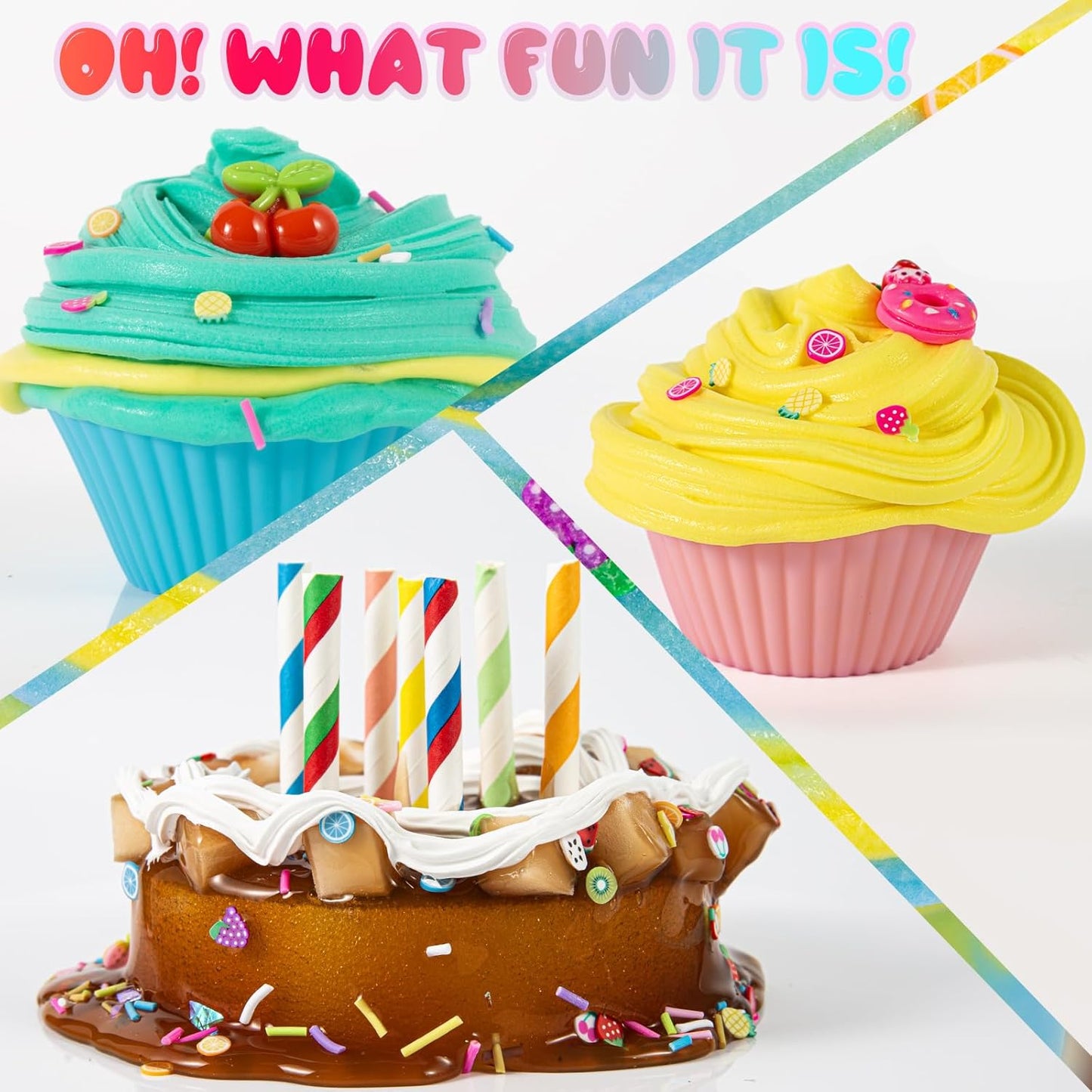 Jumbo DIY Slime Making Kit with Colors, Glitters, Containers, Mixing Tools, Storage Box, Multiple Combinations
