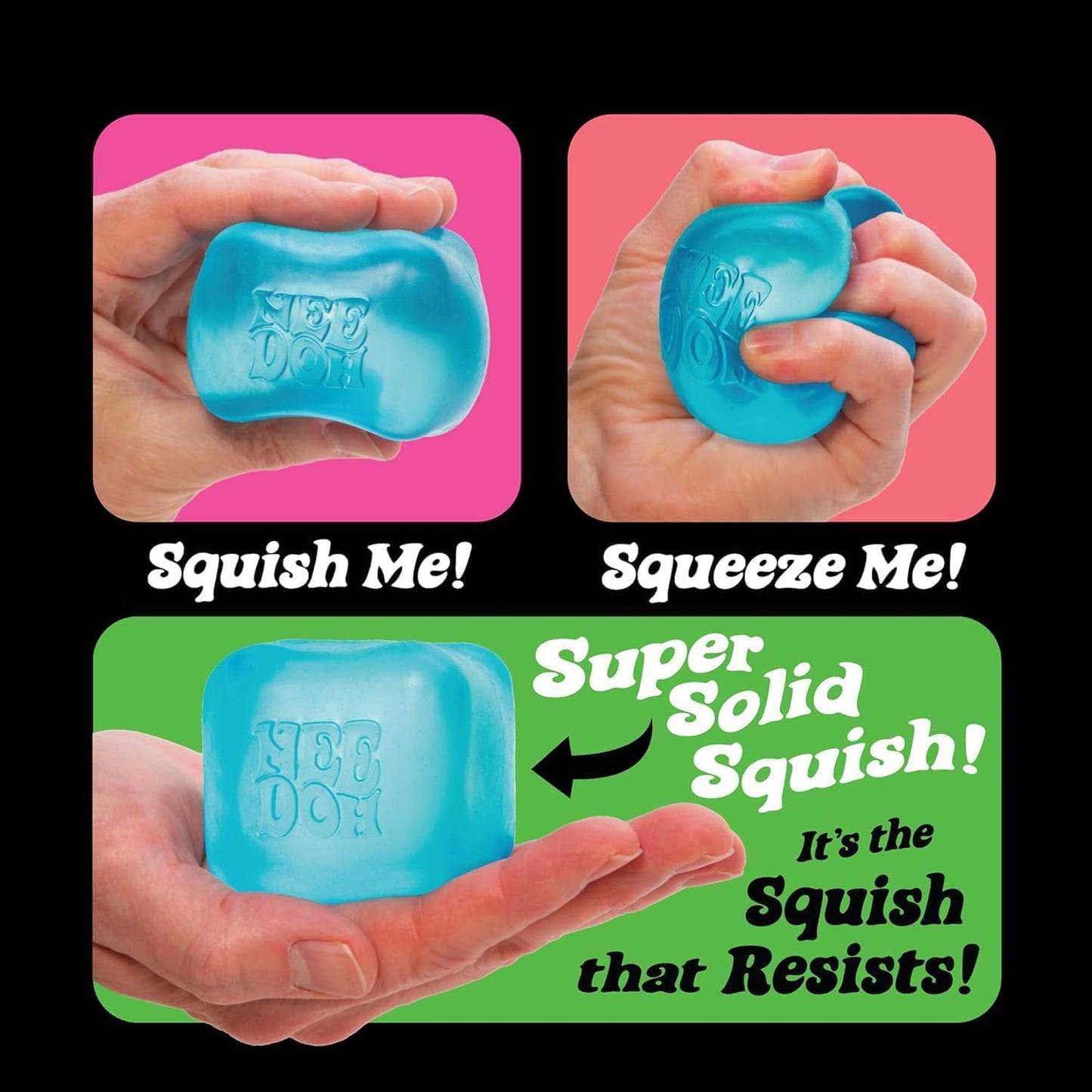 Schylling NeeDoh Nice Cube -Sensory Squeeze Toy with Super Solid Squish - 2.25" Cube