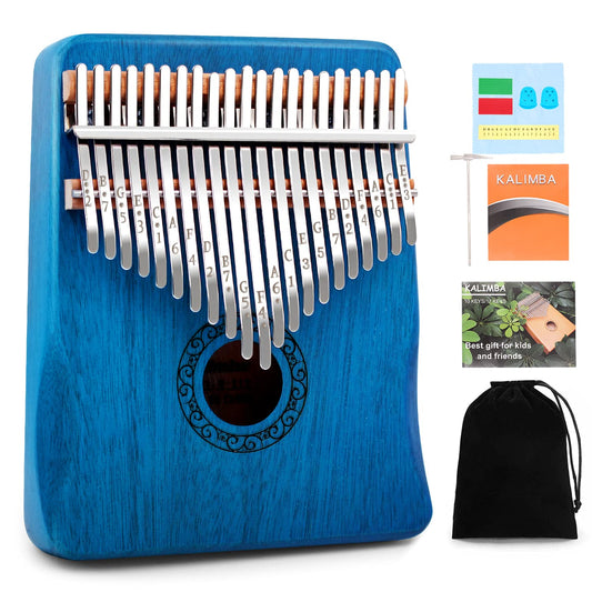 Kalimba Thumb Piano,YUNDIE Portable 17 Keys Mbira Finger Piano with Tune Hammer and Study Instruction,Musical Instruments Birthday Gift for Kid Adult Beginners Professional(Brown)