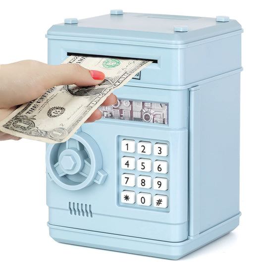 Refasy Piggy Bank Cash Coin Can ATM Bank Electronic Coin Money Bank for Kids Age 3-12, Money Savings Box Mini ATM Coin Bank Toys Gifts for 3 4 5 6 7 8 9 10 11 12 Year Old Boys Girls