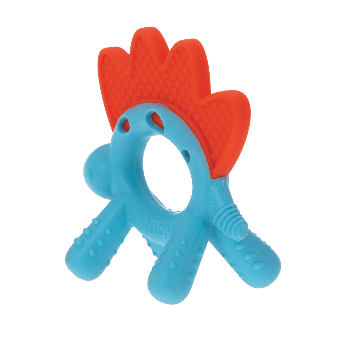 Nuby Geo Zoos Massaging Teether - Baby Teething Toy - Soft Easy Grip - 3+ Months - Elephant