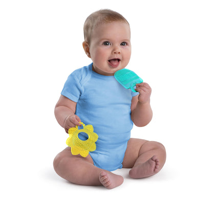 Bright Starts Grab & Spin Baby Rattle & BPA-Free Teether Toy, Ages 3 Months+