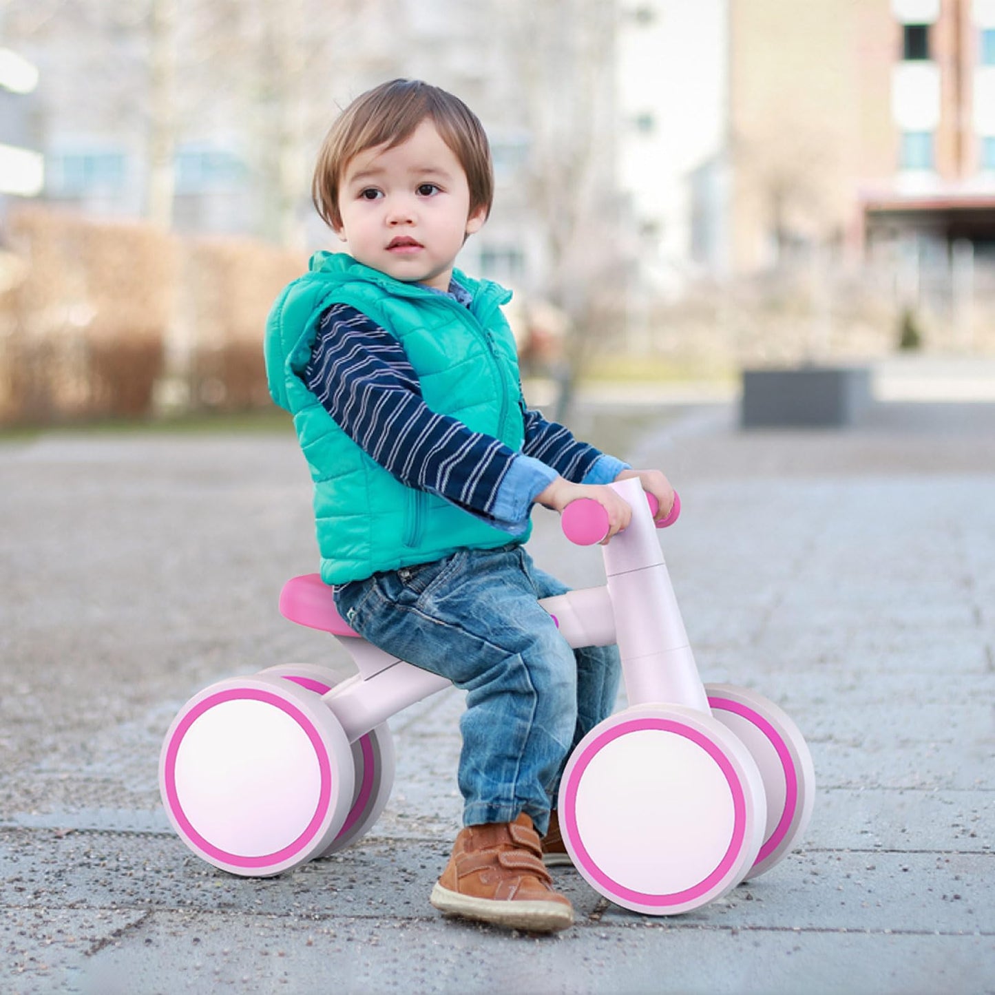 SEREED Baby Balance Bike for 1 Year Old Boys Girls 12-24 Month Toddler Balance Bike, 4 Wheels Toddler First Bike, First Birthday Gifts
