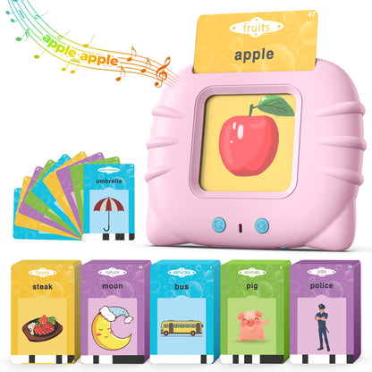 Talking Flash Cards for Toddlers 1 2 3 4 Year Olds, Montessori Language Learning with 224 Words, Pocket Speech Therapy and Autism Playthings, Children's Sensory Educational Device