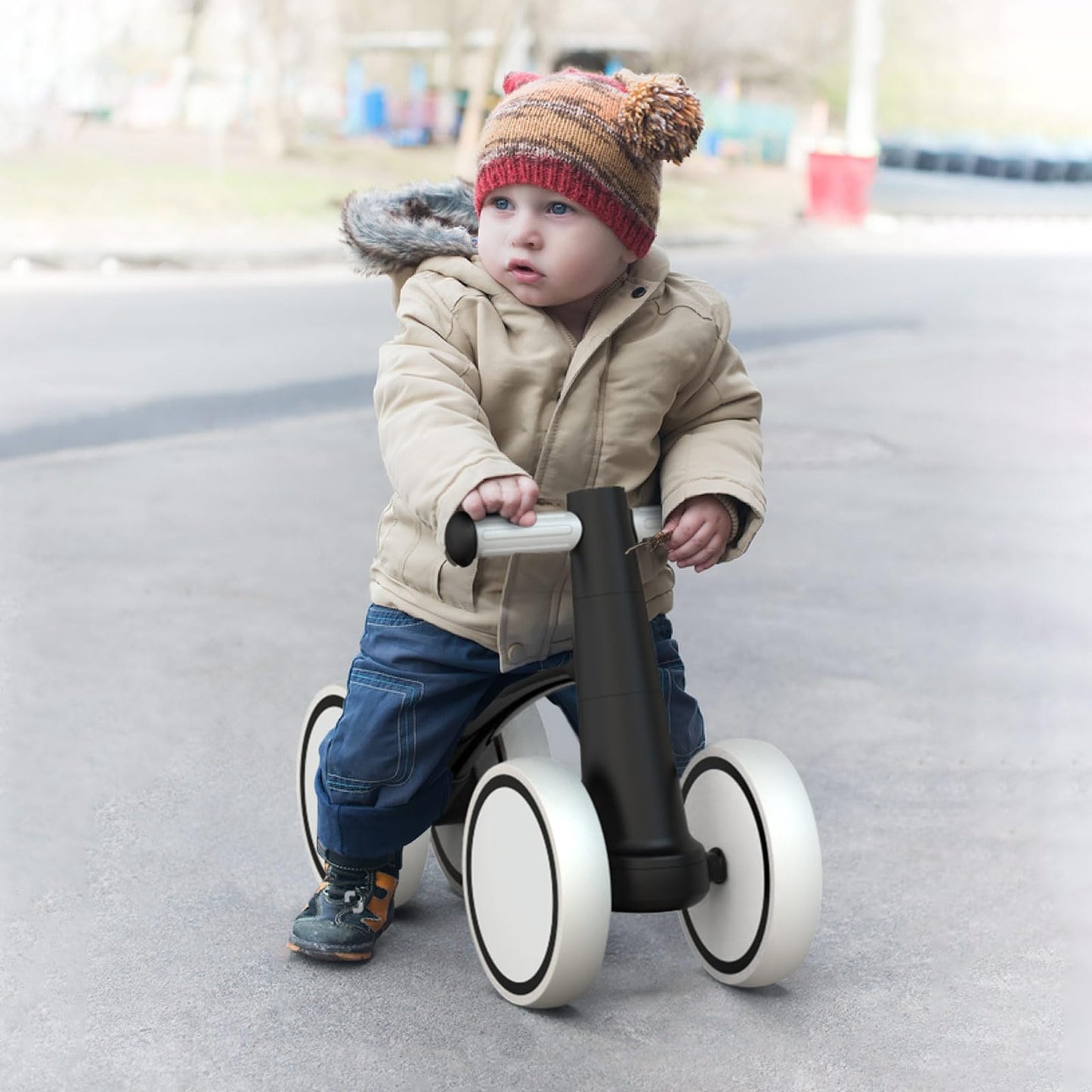 SEREED Baby Balance Bike for 1 Year Old Boys Girls 12-24 Month Toddler Balance Bike, 4 Wheels Toddler First Bike, First Birthday Gifts