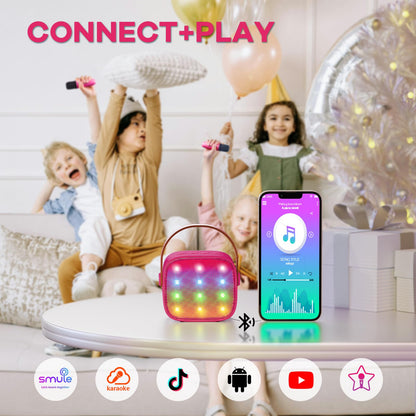 Karaoke Machine for Kids, Portable Mini Speaker with 2 Wireless Microphones, TOP Kids Gifts for Girls Ages 3, 4, 5, 6, 7, 8, 9, 10, 11, 12 +Years Old, 4-12th Christmas Birthday Toy Party (Purple)